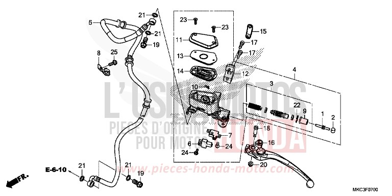 CLUTCH MASTER CYLINDER for Gold Wing CANDY ARDENT RED (R367) from 2018